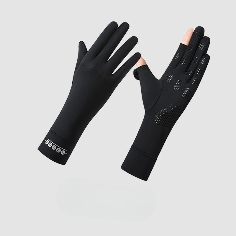 Sunscreen Gloves for Women Summer UV Proof Outdoor Cycling Tram Anti Slip Touch Screen Medium Length Thin Ice Silk Gloves