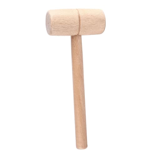 Comfortable Round Head High-Hardness Mallet, Beech Wood Hammer for Woodworking, Wood Carving, and Leathercraft, DIY Carpentry Tool for Woodworking Ent