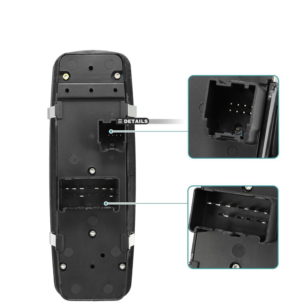 Motoforti Power Window Switch, Left Driver Side Master Power Window Switch, for Dodge Grand Caravan 2008-2011, Plastic, No.4602627AD/4602627AF, Black