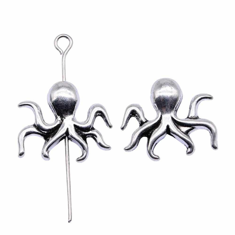 

10шт Кальмар Бусины Бусины Античное серебро Цвет Цинковый сплав 14X16mm