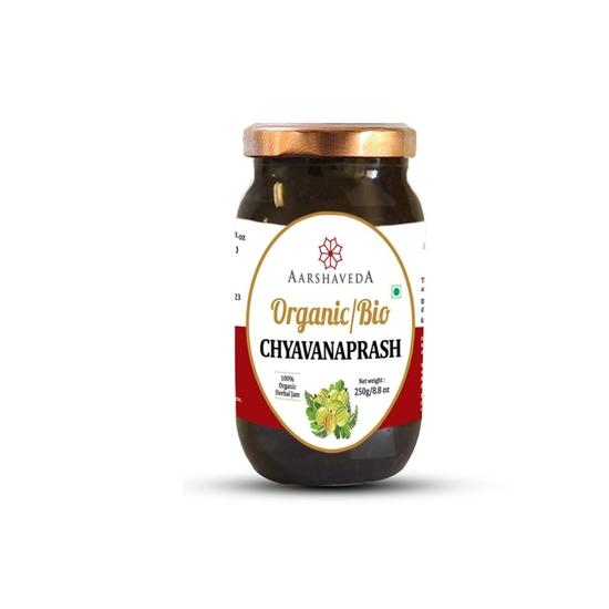 Aarshaveda Organic Chyawanprash 250g Jar - 100% Pure Herbal Formula & USDA Certified, Sugar-Free Chyawanprash, Organic Immune Support