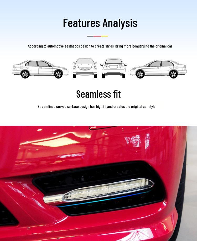 Mercedes-Benz E-Class Front Bumper Fog Light Frame & Daytime Running Light Cover Trim