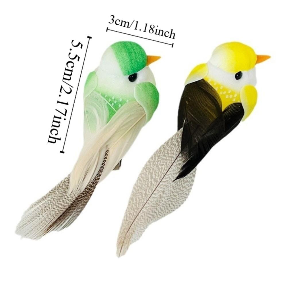 6pcs Colorful Artificial Foam Birds DIY Craft Fake Bird Cute Model Birds Home Ornament
