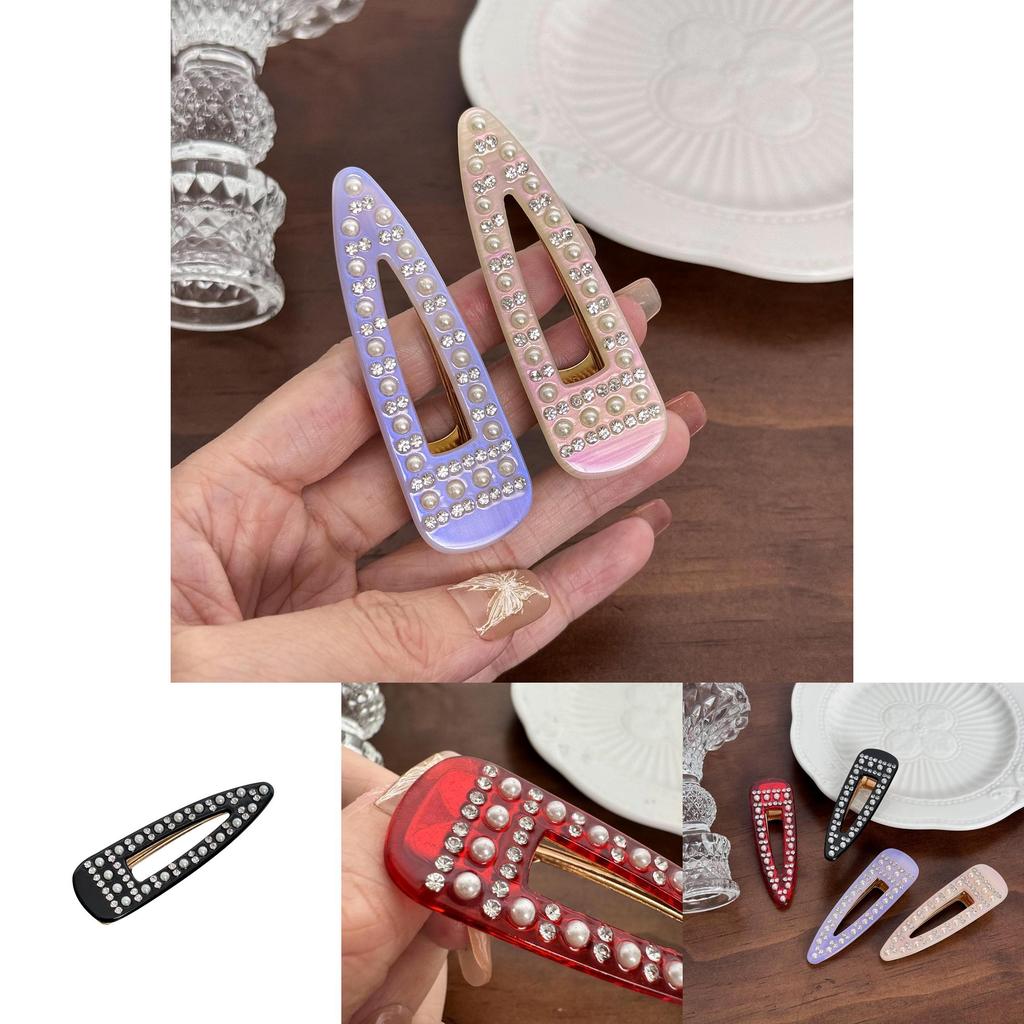 Chic Black And Colorful Hair Clip With Full Rhinestones For Trendy Summer Styles