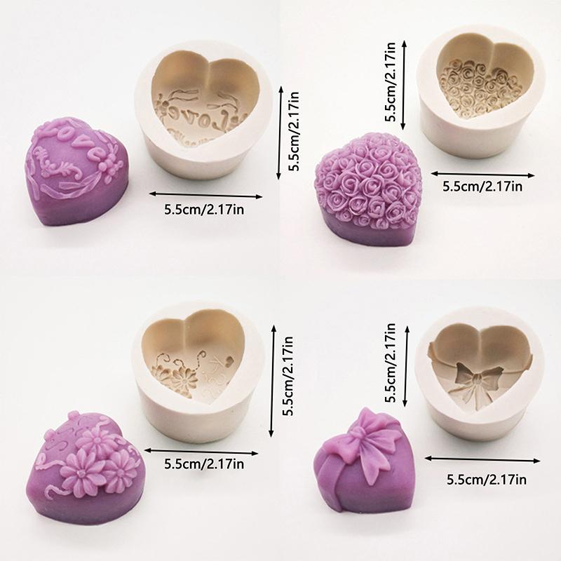 3D Love Rose Silicone Soap Mold Handmade Candle Aromatherapy Mold Chocolate Cake Decoration Baking Tool Birthday Anniversary Diy