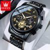 OLEVS Brand New Men's Steel Band Watch Multi Functional Business Fashion Waterproof 2856