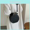 Chic Pu Leather Small Round Bag For Women Fashionable Casual Shoulder Crossbody Style