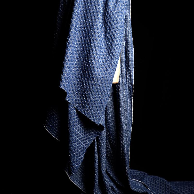 100x160cm Jacquard Denim Fabric Vintage High-grade Washed Denim Designer Fabric For DIY Sewing Clothes Jeans Shirts Apparel