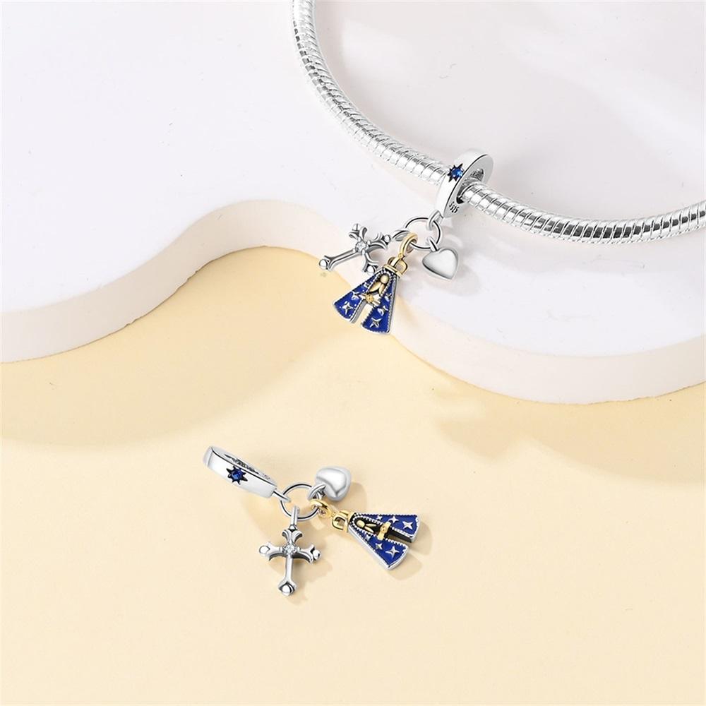 Original Copper Charms Luxury Religious Pendant Virgin Mary Beads Fit Bracelet Diy Women Making Delicate Gift