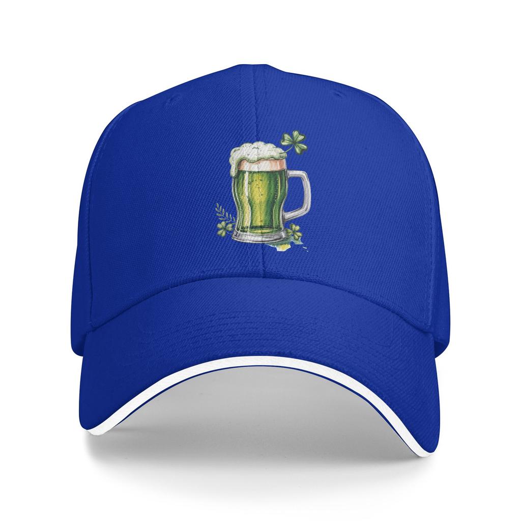 Women Unisex Saint Patricks Day Beer Mug Outdoor Hat  Trucker Cap Casual Baseball Cap Sports Sunshade