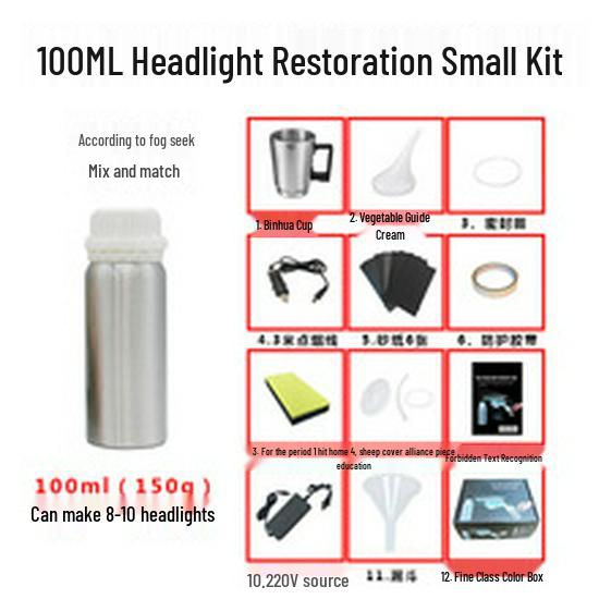 Car Headlight Restoration Kit 90G - Fix Yellowing, Blurriness, Scratches, & Cracks
