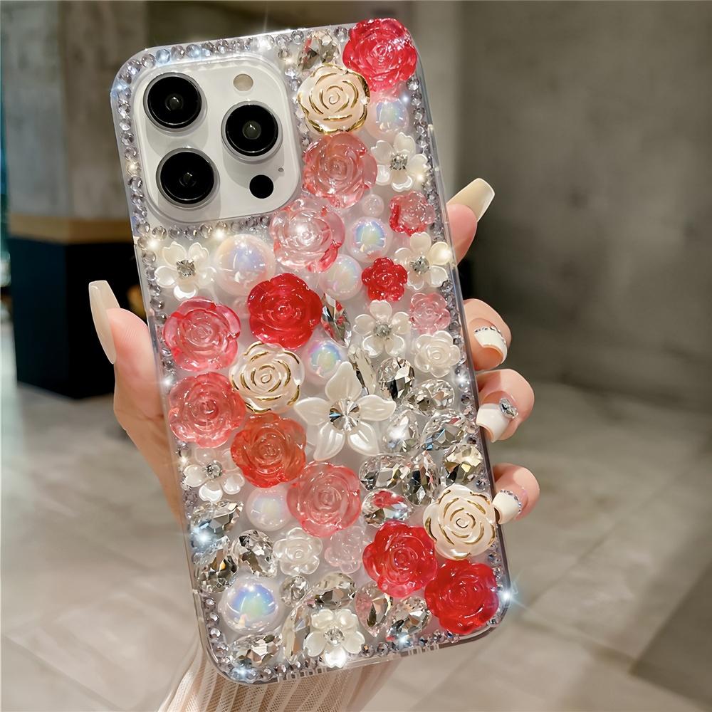 

Glitter Rhinestone Phone Case For Samsung Galaxy Note 20 Ultra 10 Plus Xcover 7 Pro Rhinestone Rose Flower Crystal Cover Galaxy Xcover 7 Pro червоний