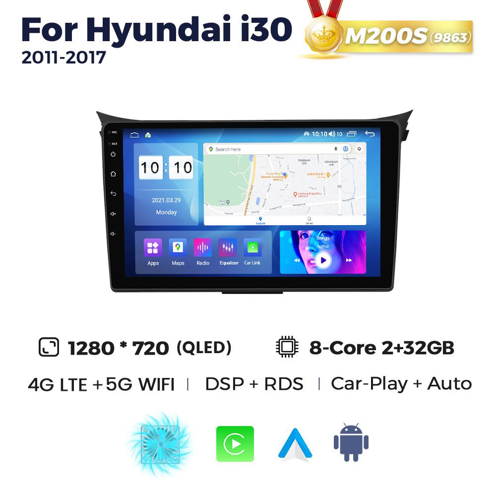 Navifly 2din Araba Radyo Hyundai i30 II 2 GD 2011-2017 Multimedya Video Oynatıcı GPS Android Otomatik Kablosuz Carplay BT DSP Stereo