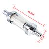 10mm 3/8'' Universal Chrome Glass Fuel Filter Car Petrol Diesel Inline Reusable