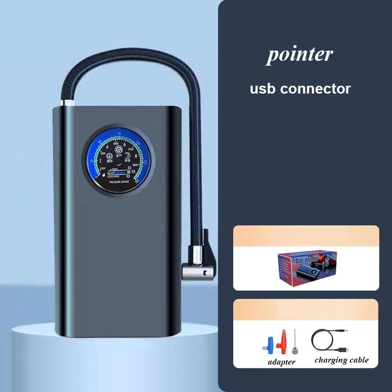 Wiederaufladbarer Präzisions-Autoreifenfüller mit LCD-Anzeige Tragbare Luftpumpe für 12V Motorrad/Fahrrad/Ball Elektrischer Luftkompressor