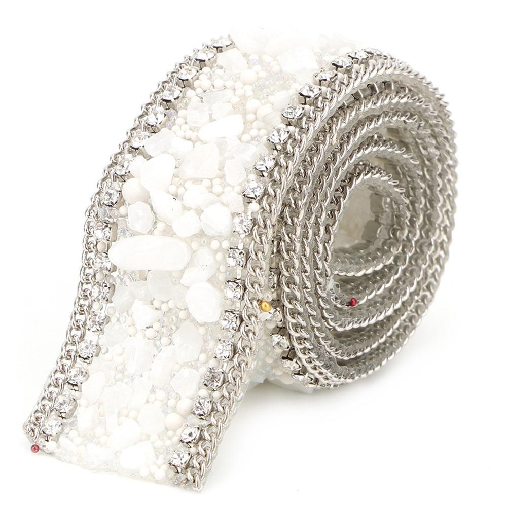 1pcs Mesh Wrap Diamond Mesh Wrap Roll 50cm Length Rhinestone Chain Trim DIY Craft Accessories белый