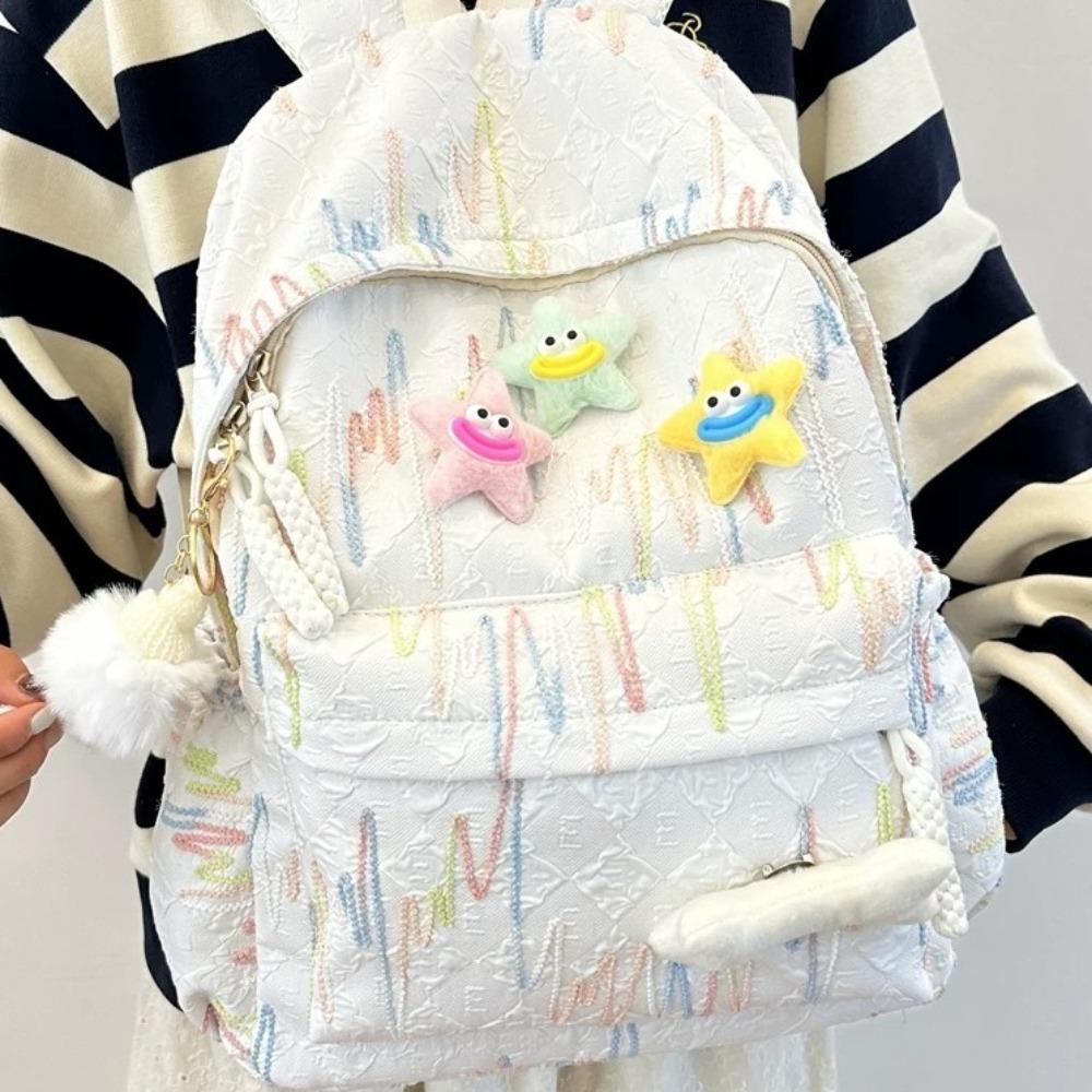 Zipper Students Schoolbags Large Capacity Casual Daypack Travel Backpack  for Teen