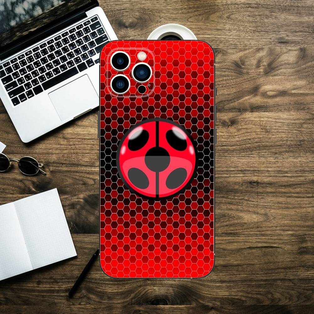 Insect Seven-star ladybug   Phone Case For iPhone 16,15,14,13,12,11,XS,XR,X,8,7,Pro,Max,Plus,mini Silicone Black Cover