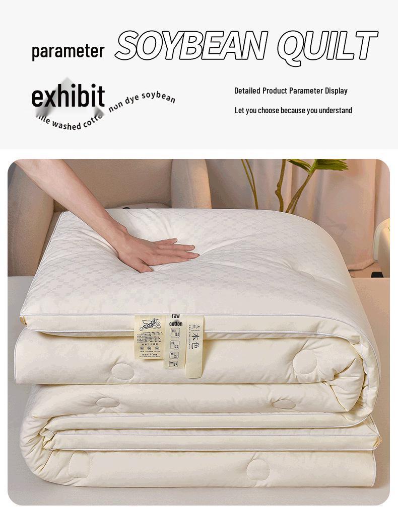 Three-Dimensional Soybean Sateen Cotton Quilt: Thickened Spring to Winter Dorm Warmth