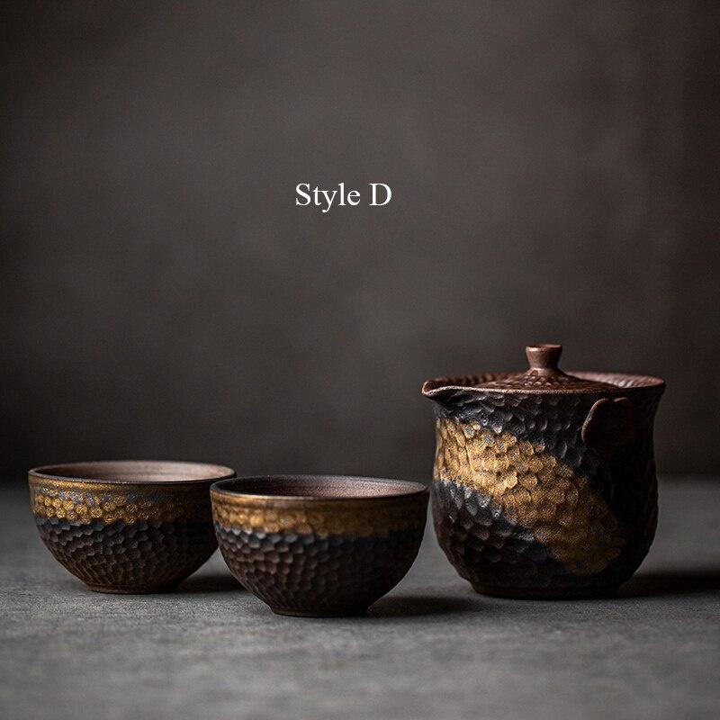Japanese Style Kung Fu Tea Set Ceramic Quick Tea Cup Coarse Pot Two Cups
