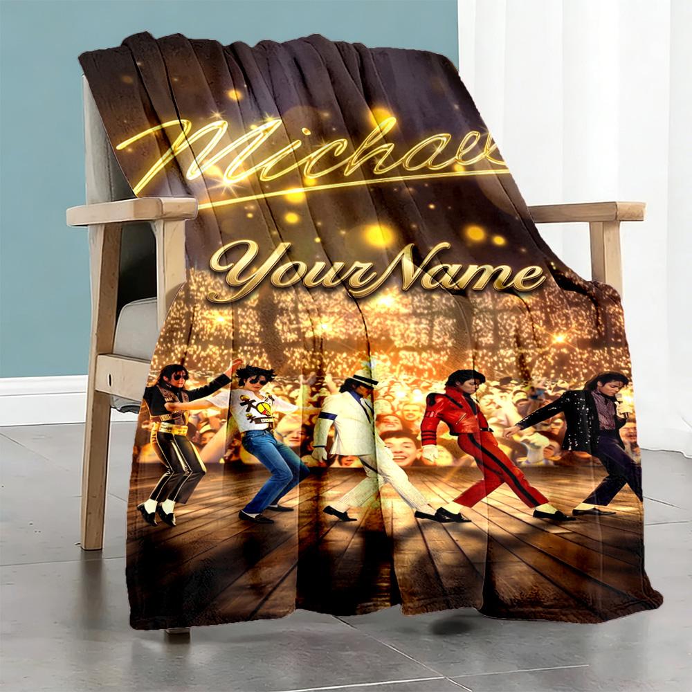 Michael Jackson 176 Customize Text Blanket Cozy Personalized Blanket Comfortable Suitable for Couch Sofa Picnics Home Decor All-Season Use