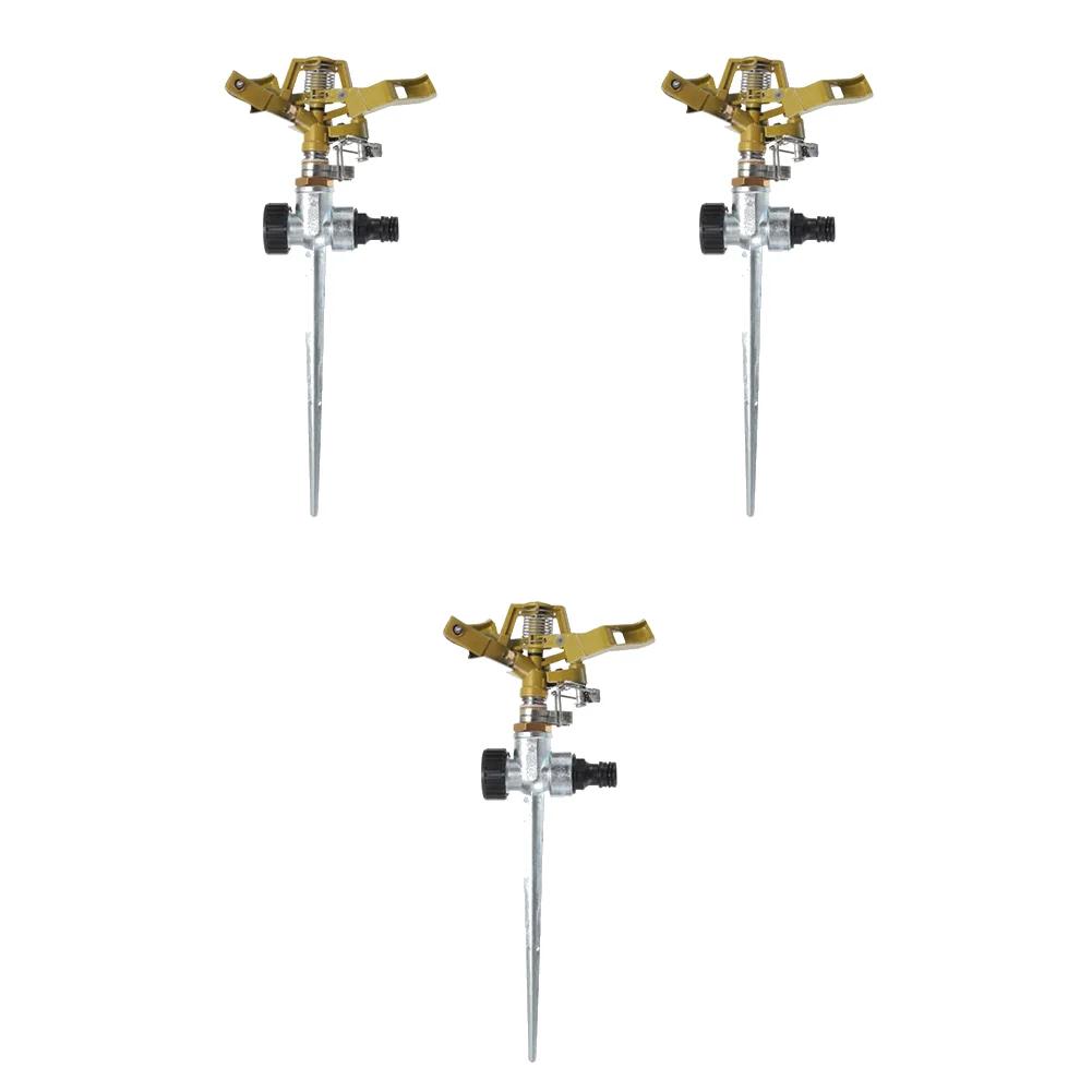 6-1PC Metal Automatic Rotating Watering Artifact Adjustable Garden Lawn Sprinkler Gardening Irrigation Water Sprayer System Tool