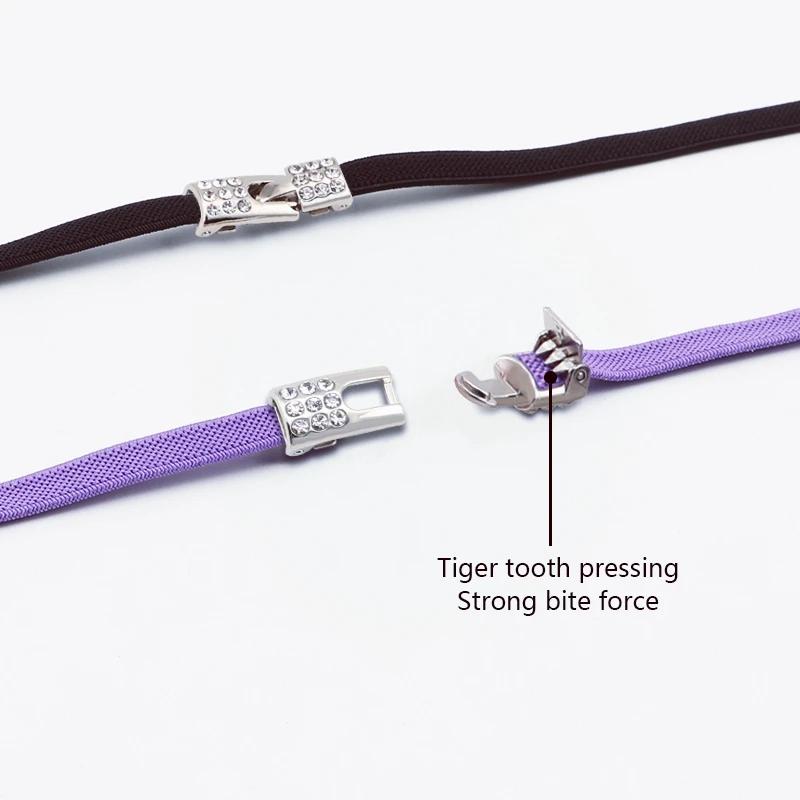 Diamond Lock Shoelaces Without Ties Elastic Laces Sneakers Outdoor No Tie Shoe Laces Kids Adult Wide Shoelace Shoe Accessories