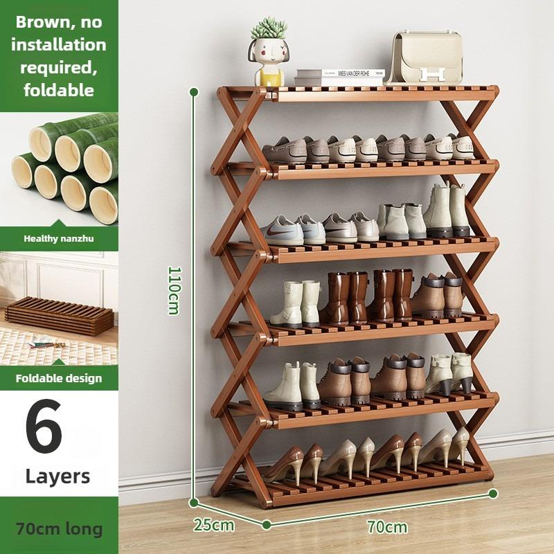 Portable Folding Shoe Rack, Required Space Saving Shoe Shelf for Dormitory Apartment Rental, Multi-Tier Shoe Organizer Storage