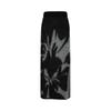Annacoco Retro Camellia Jacquard Knit Long Skirt