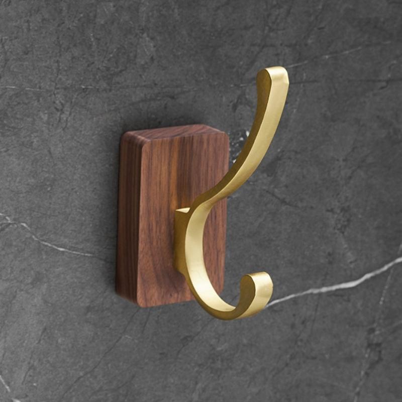 Walnut Wood Clothes Hook Bathroom Door Wall Hanging Storage Hook Wood Key Hat Organizer Hook Kitchen Decor Accessories Cocina