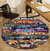 Grand Theft Auto VI Pattern Round Rug, Indoor/Outdoor Mat, for Picnic, Gameroom, Bedroom, Office, Living Room, Home Decor Carpet, Birthday Gift