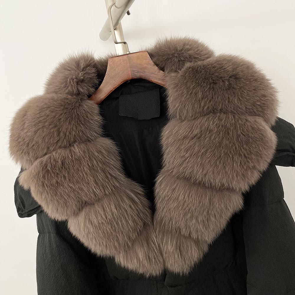 OFTBUY Down Jacket Women 2024 New Winter Natural Real Raccoon Fox Fur Collar Short White Duck Down Coat Thick Warm Casual Outerwear