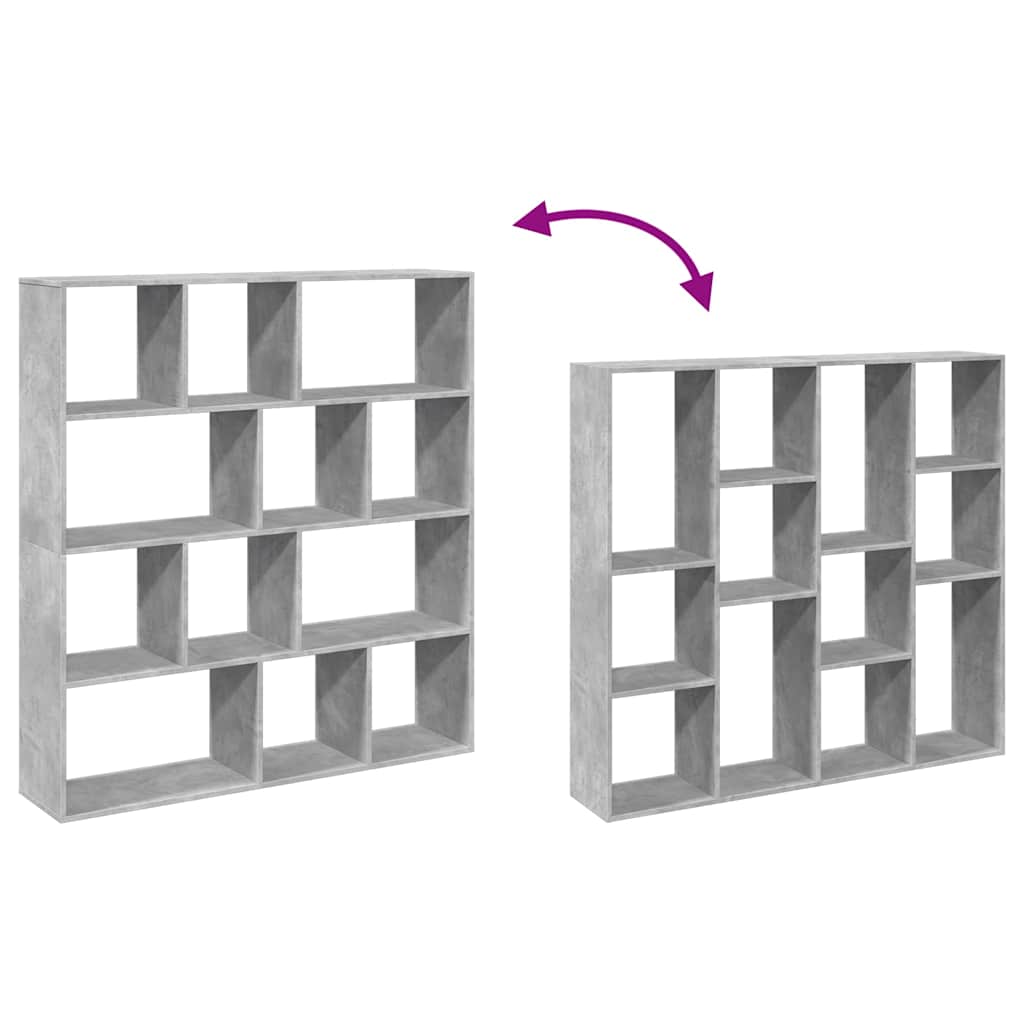 Bookshelf Concrete Grey 132 x 29 x 141.5 cm Engineered Wood