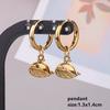 Gold Color Animal Pendant Earring Cute Sea Turtle Fish Tail Crab Stainless Steel Hoop Earrings for Women Men Accessories Jewelry