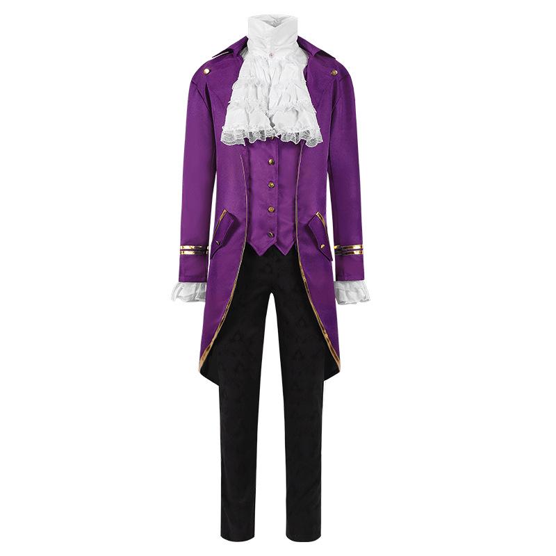 Manteau queue-de-pie médiéval 2022 avec bordure dorée pour Halloween