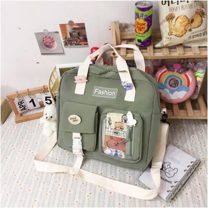 Tuition bag Harajuku messenger bag, college student class bag, backpack, large-capacity shoulder bag.