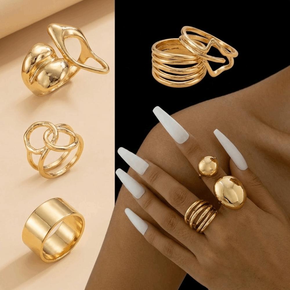 Boho Geometric Rings Stackable Knuckle Rings Set Fashion Vintage Rings Set Festival