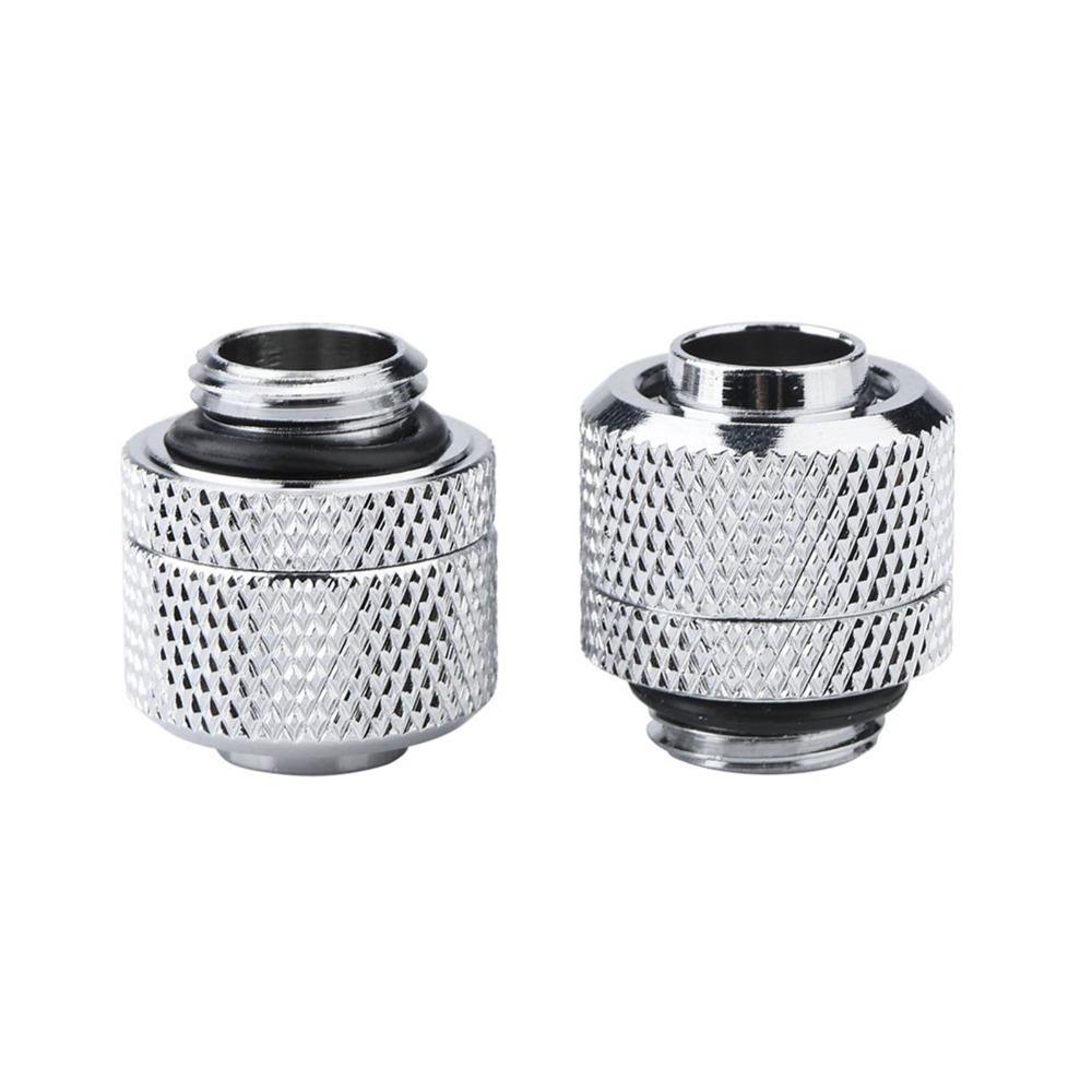 

2PCS Tighten O-Ring Flexible Tube Connector Two Touch Design Compression Fitting PC Water Cooling 2PCS серебряный
