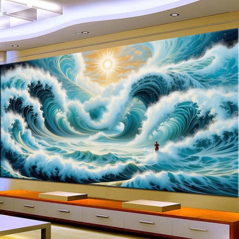 

Полный квадратный/круглый дрель 5D DIY алмазная живопись абстрактные волны картина Алмазная вышивка крестиком домашний декор J3761 square 40x80cm синий