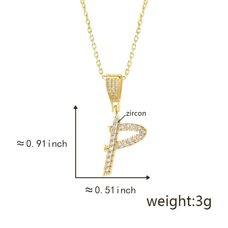 Gold Plated Crystal Initial Letter Necklace Personalized Dainty Name Pendant Jewelry
