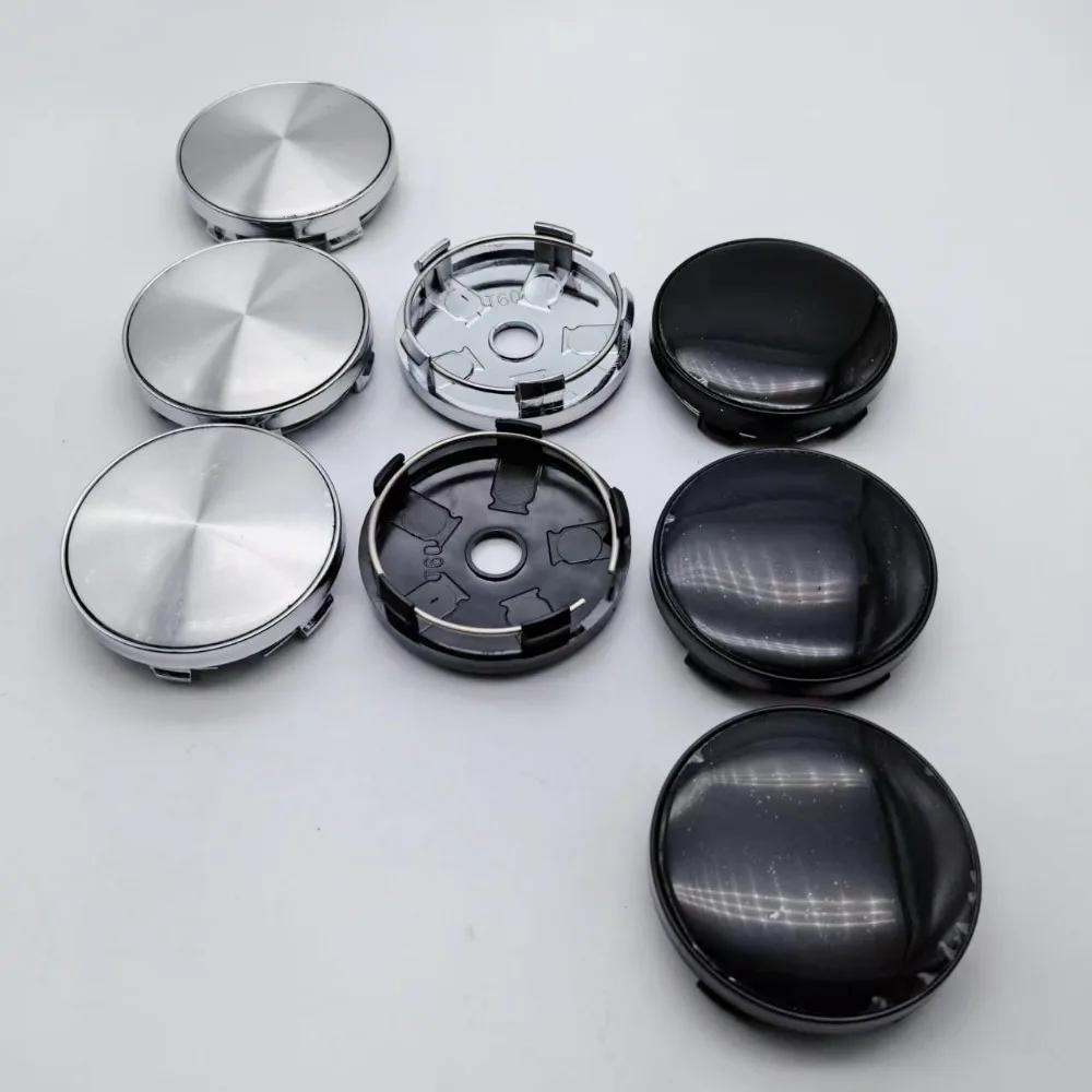 4pcs 60MM Black/Silver Emblem No Logo Car Wheel Center Caps Car Styling Accessories for VW BMW Dacia Rim Hub Hubcaps Cover BadgeKD0