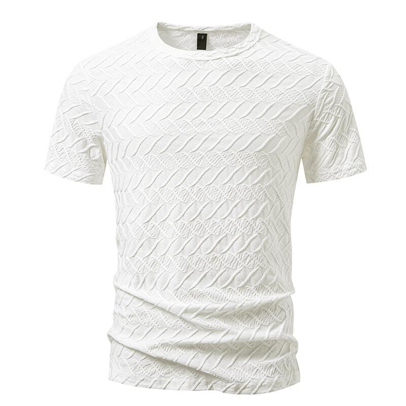

Новые летние мужские футболки с круглым вырезом и коротким рукавом, повседневные однотонные футболки с воротником, модные футболки с ромбовидным дизайном, уличная одежда US XXL белый