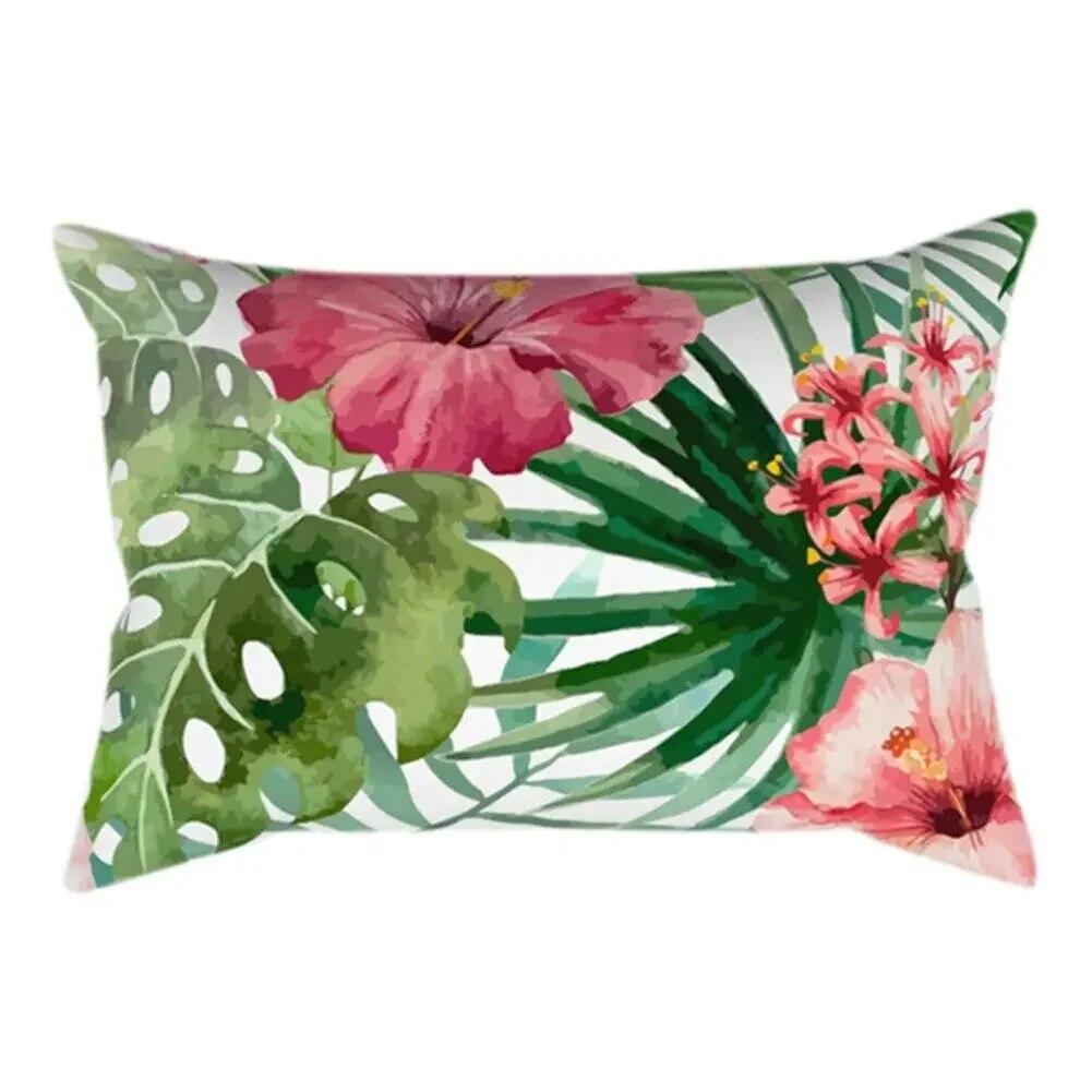 Rectangle Cushion Cover Plant Art Polyester Home Decor Elegant Pillow  For Living Room Sofa 30x50cm