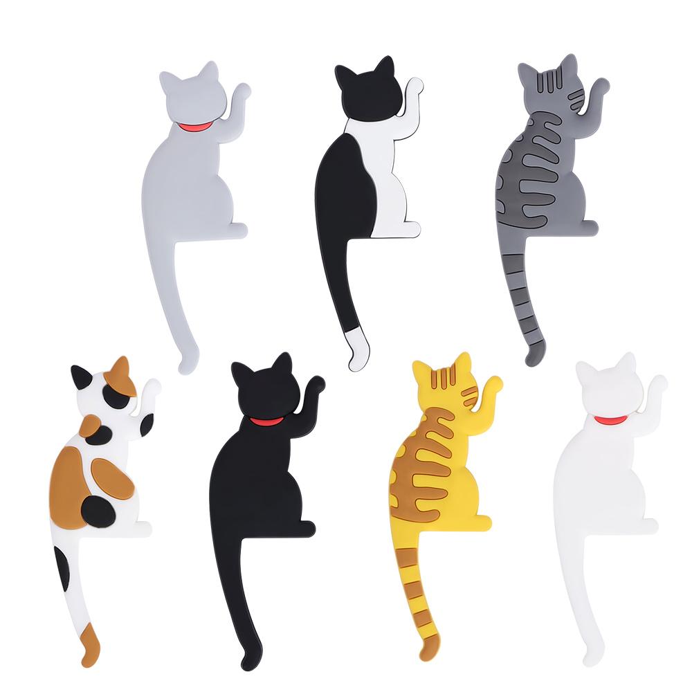 Novelty Cartoon Multifunctional Cat Fridge Magnet Refrigerator Sticker Hooks
