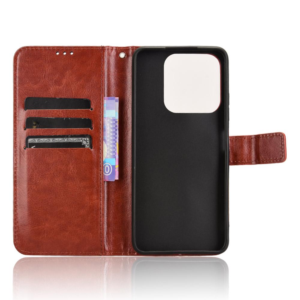 For ZTE Blade A75 4G Case Crazy Horse Texture PU Leather Phone Wallet Cover
