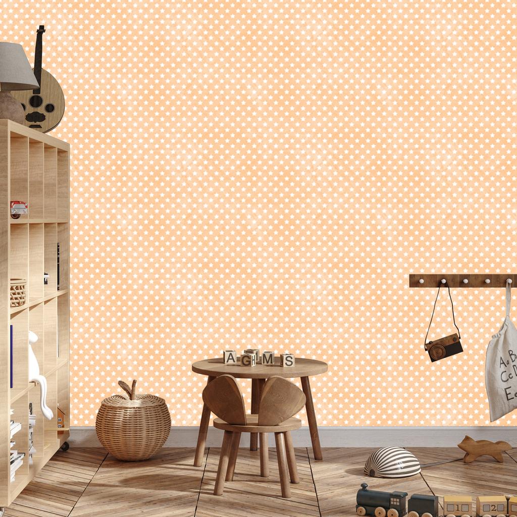 Cream Stars Wallpaper, Cream Medium for Living Room and Bedroom 50x1000