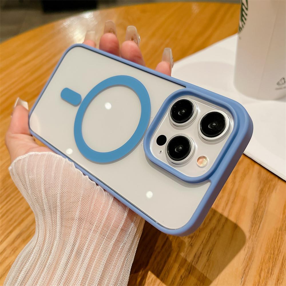 Luxury Transparent Magnetic Phone Case for iPhone 15 14 12 11 13 Pro Max Mini X XS XR 7 8 Plus for Magsafe Charge Acrylic Cover
