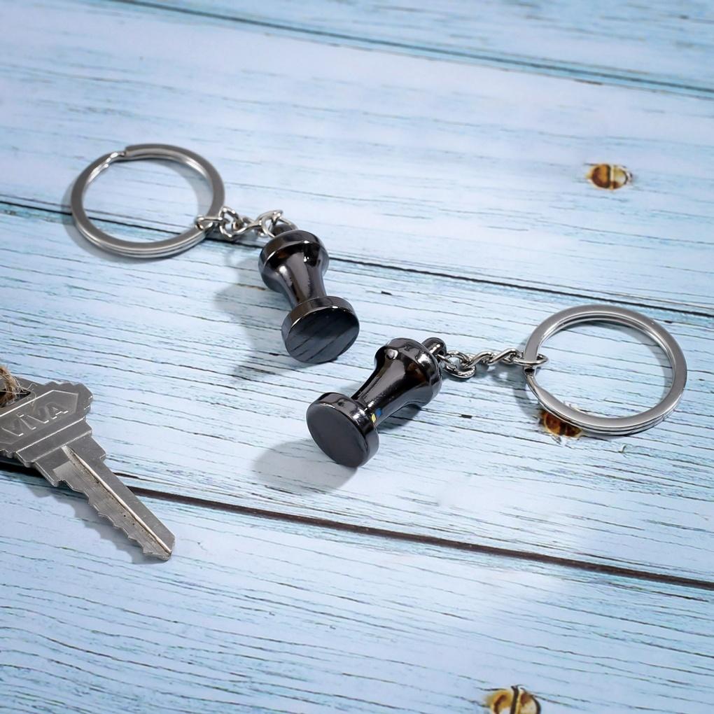 Conjunto de Chaveiros Tamper de Café 2 peças (Preto) Porta-chaves AirPod