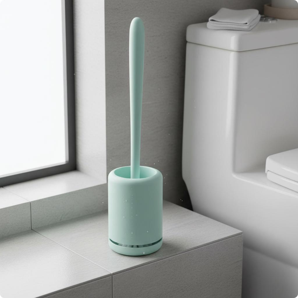 Silicone Toilet Brush Nordic Design Soft Bristle Toilet Brush Bathroom Cleaning Water-Resistant Effortless To Clean