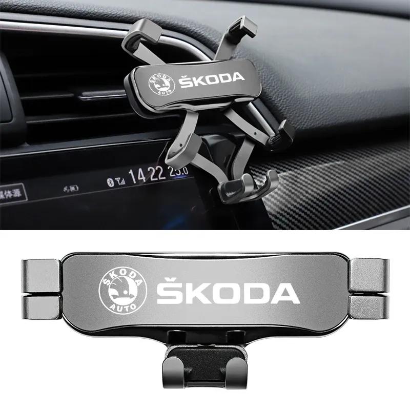 Supporto Telefono Gravità ABS Clip per Bocchetta Aria Auto Supporto Smartphone Per Skoda Octavia Rapid Kodiaq Karoq Superb Fabia Kamiq